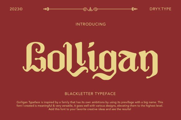 Golligan: A Typeface for Bold, Gothic-Inspired Branding