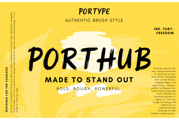 Porthub: The Bold Brush Font for Fearless Creators